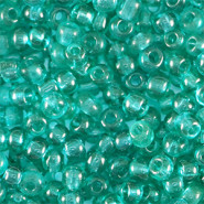 Glas rocailles kralen 8/0 (3mm) Transparent ocean green